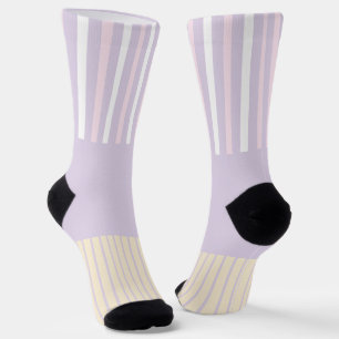 Chaussette Stripes Pop Couleur - Rose Pastel, Jaune & Violet