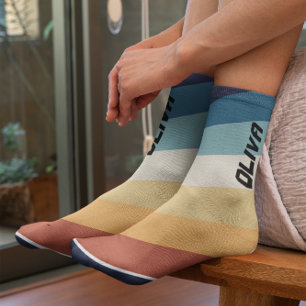 Chaussette Stripes rétro des années 80 personnalisées