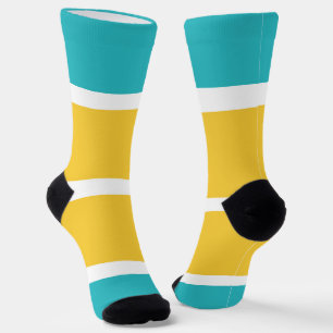 Chaussette Stripes simples - Turquoise et jaune