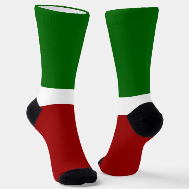Chaussette Style de bloc de couleur rouge vert (Créateur téléchargé)