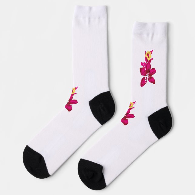 Chaussette Style floral, ArtyClick Crimson, Or léger (Gauche)