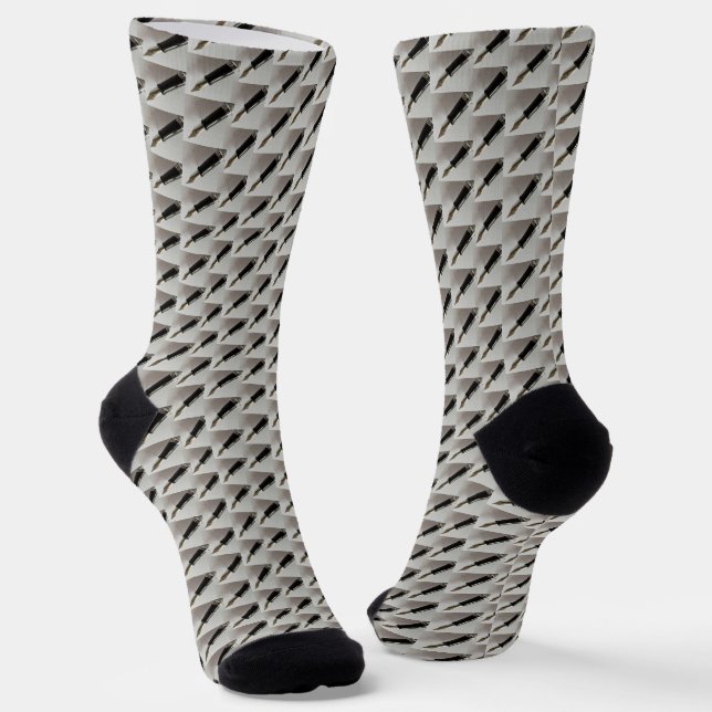 Chaussette Stylo Plume Motif (Angulaire)
