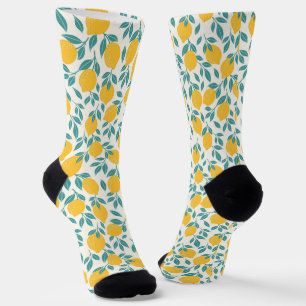 Chaussette Sucré Branches de citron Motif