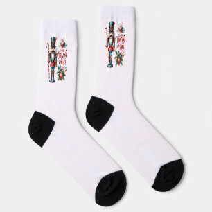 Chaussette Sucre de canne Casse-noix coloré de Noël