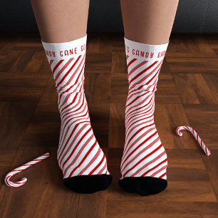 Chaussette Sucre de canne rouge et blanc Chaussettes de Noël