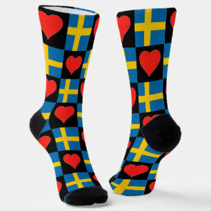Chaussette Suède Drapeau Coeur Motif Fun Swedish Pride