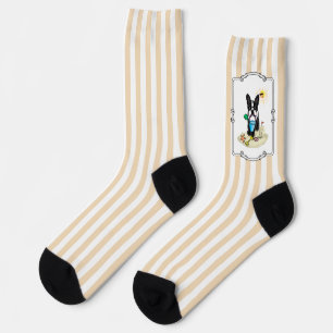 Chaussette Summer Beach Boston Terrier Dog (noir) mignonne