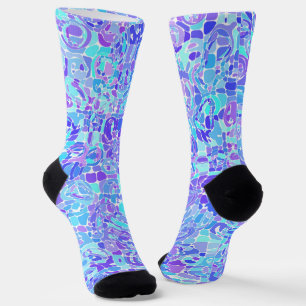 Chaussette Super Boho Funky Quirky Abstrait Blob Mosaic