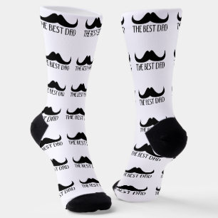 Chaussette Super papa cool Moustache noire motif de fête des