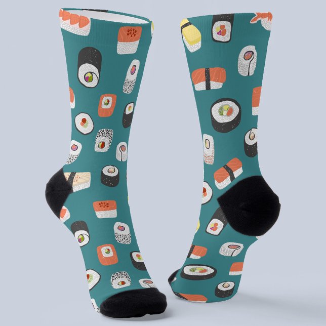 Chaussette Sushi (Fun Japanese sushi sashimi maki roll nigiri unisex socks)