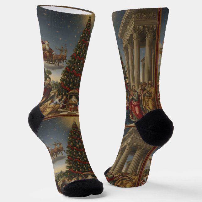 Chaussette Sustainable Nativity Santa Christmas Socks (Angulaire)
