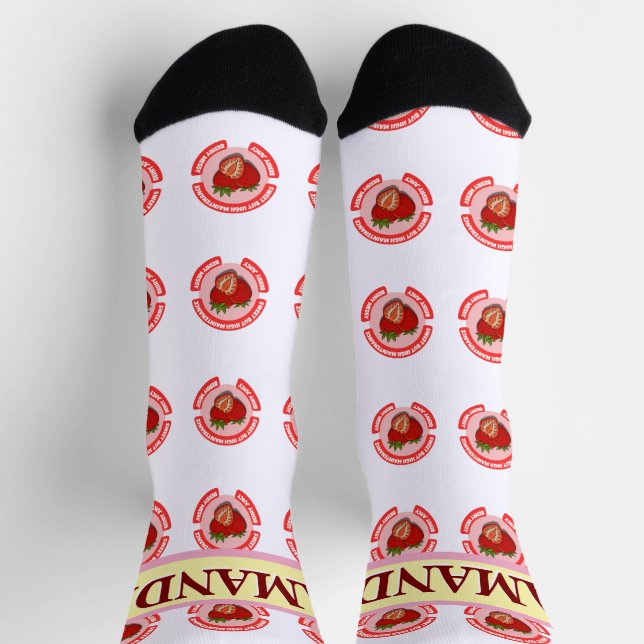 Chaussette Sweet Juicy Strawberries Summer Fruit  (Haut)