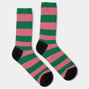 Chaussette Sweetheart Rose Pickle Rayure Verte