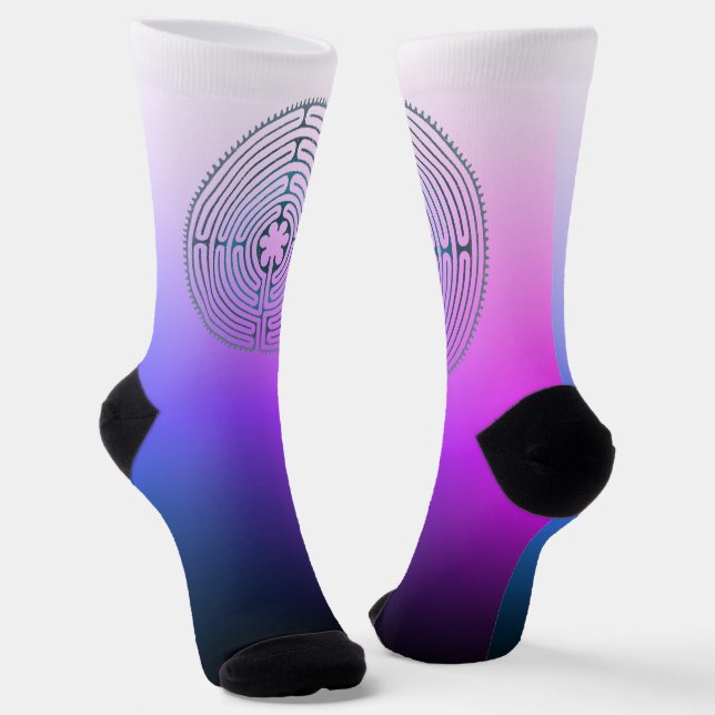 Chaussette Symbole de géométrie sacrée - Labyrinthe de Chartr (Angulaire)