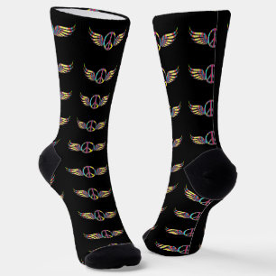 Chaussette Symbole de la Paix Hippie Ailé Thunder_Cove