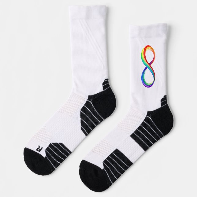 Chaussette Symbole d'infinité arc-en-ciel stratifié (Gauche)