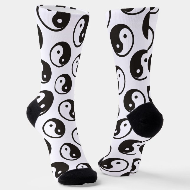 Chaussette Symbole Yin Yang - conception de tatouage solide (Angulaire)