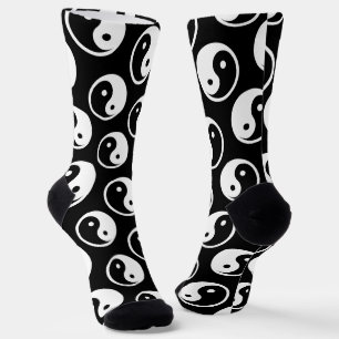 Chaussette Symbole Yin Yang - dessin de tatouage solide 2