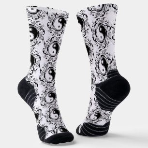 Chaussette Symbole Yin & Yang Tatouage Noir et Blanc