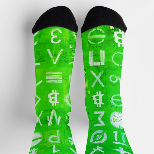 Chaussette Symboles de Bitcoin (Bright Profit Green - 4) (Haut)