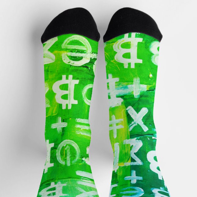 Chaussette Symboles de Bitcoin (Bright Profit Green - 6) (Haut)