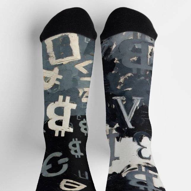 Chaussette Symboles de Bitcoin (Style : D) (Haut)