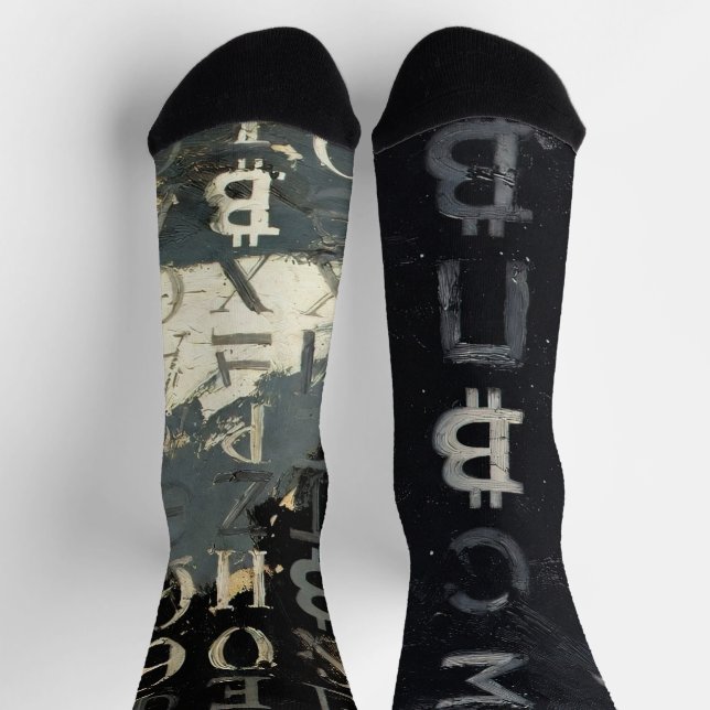 Chaussette Symboles de Bitcoin (Style : E) (Haut)