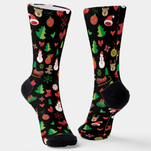 Chaussette Symboles de Noël tendance motif de dessin animé fa