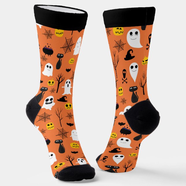 Chaussette Symboles d'Halloween sans coutures motif 3 chausse (Angulaire)