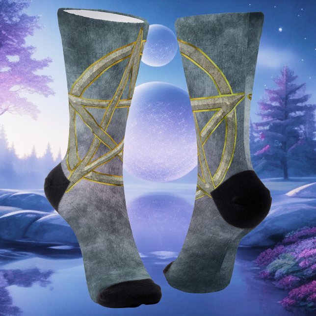 Chaussette Symbologie de pierre dévoilée : Pentagramme de pie (Créateur téléchargé)