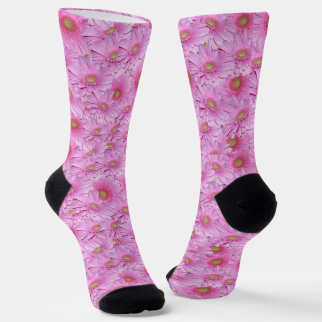 Chaussette Symphonie de Gerberas roses, (Angulaire)