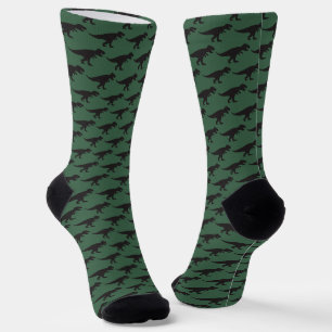 Chaussette T-Rex Tyranosaure Roi Dinosaure Noir Vert