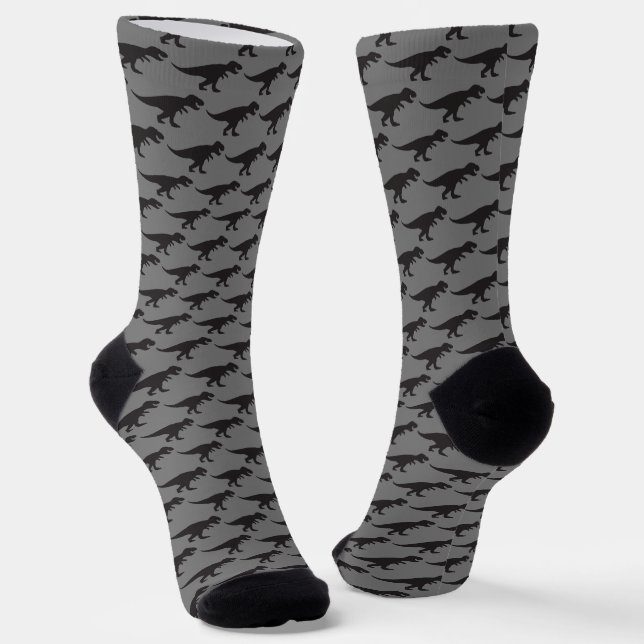 Chaussette T-Rex Tyranosaurus King Dinosaur Classic Dark Grey (Angulaire)
