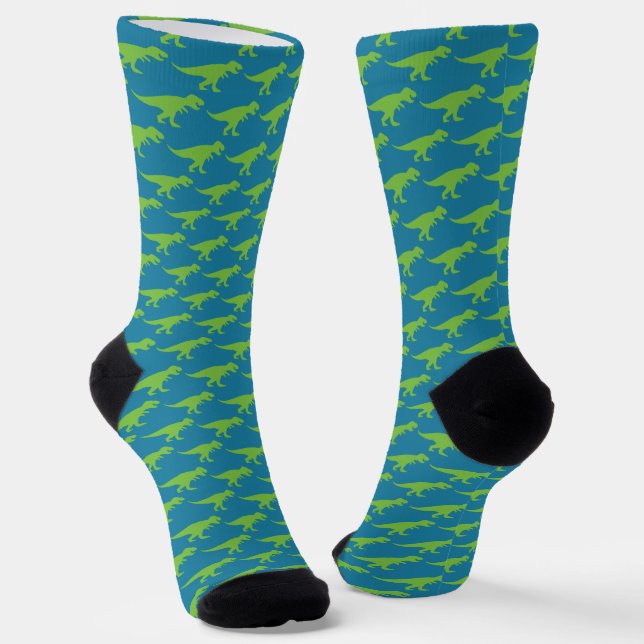 Chaussette T-Rex Tyranosaurus King Dinosaur Funny Green (Angulaire)