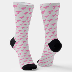 Chaussette T-Rex Tyranosaurus Roi Dinosaure Classique Rose Gr