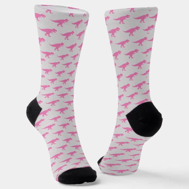 Chaussette T-Rex Tyranosaurus Roi Dinosaure Classique Rose Gr (Angulaire)