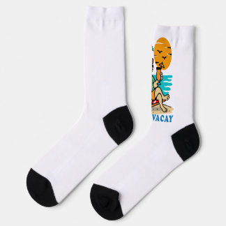 Chaussette T-shirt Chien Drôle en Vacances | Été Mignon