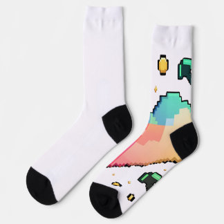 Chaussette T-shirt Coeur Pixel - Amour Rétro, Vibes Modernes