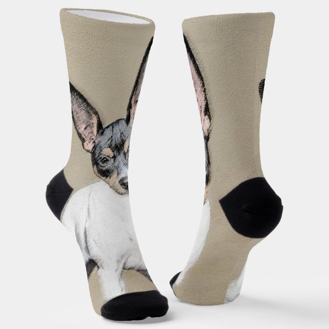 Chaussette Tableau Rat Terrier - Cute Original Chien Art (Angulaire)