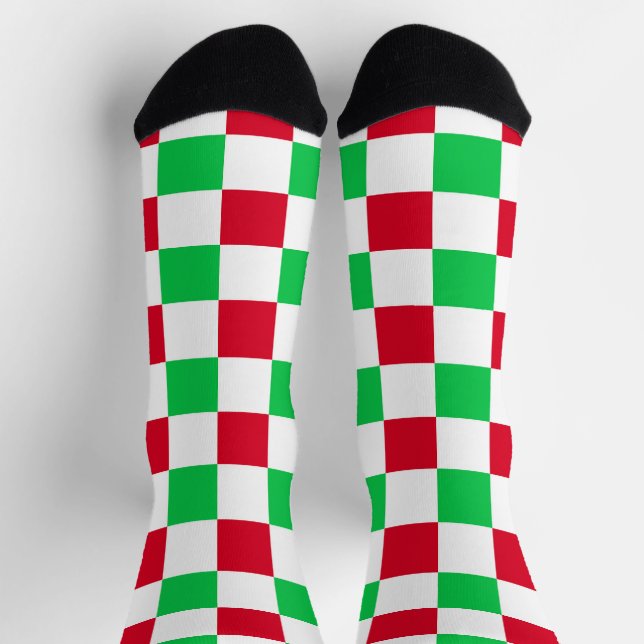 Chaussette Tableau rouge et vert de Noël (Haut)