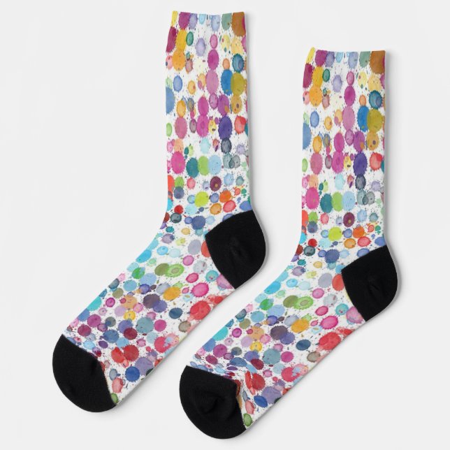 Chaussette Taches de peinture couleur pointillées (Gauche)