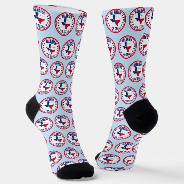 Chaussette Talarico pour l'élection du Texas Rouge Blanc Bleu (Angulaire)