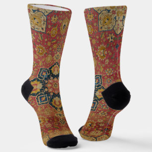 Chaussette Tapis persan asiatique Kashan en or rouge