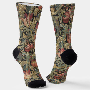 Chaussette Tapisserie brodée de tapisserie florale riche anti