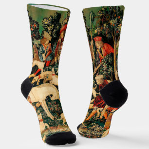 Chaussette Tapisseries Unicorn Classique médiéval défend la c