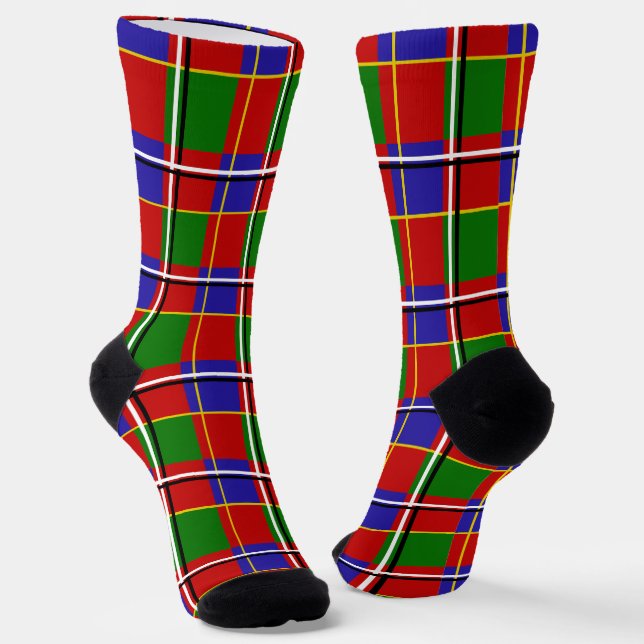 Chaussette Tartan à carreaux rouge bleu vert   (Angulaire)
