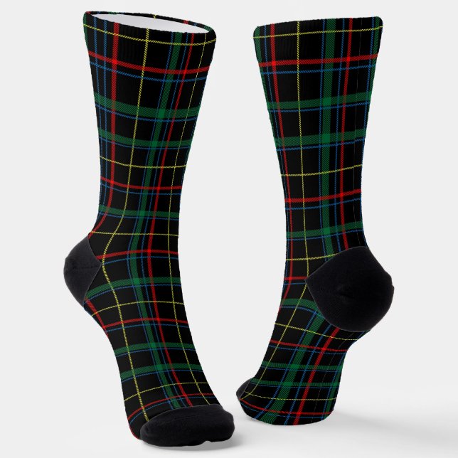 Chaussette Tartan (Black, Green & Red)  (Angulaire)