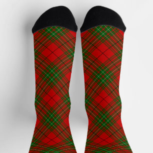 Chaussette tartan Comyn rouge vert carreaux