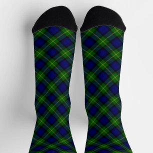 Chaussette tartan Gordon bleu vert carreaux