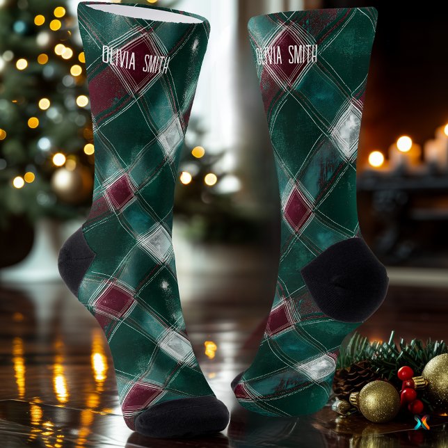 Chaussette Tartan Plaid Personnalisé À damiers (Créateur téléchargé)